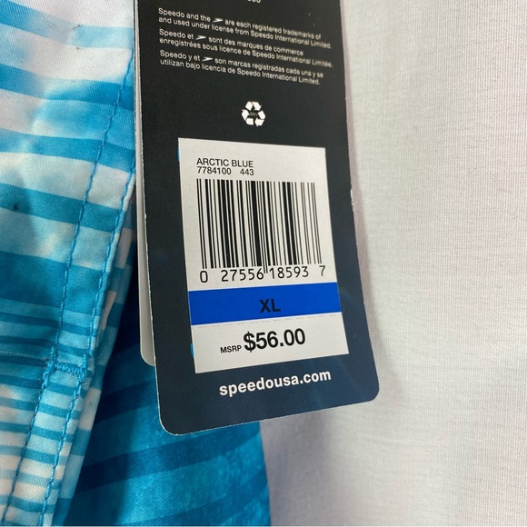 Speedo E-Board 21” TurboDri Swim Shorts Arctic Blue XL NEW NWT - Picture 6 of 9